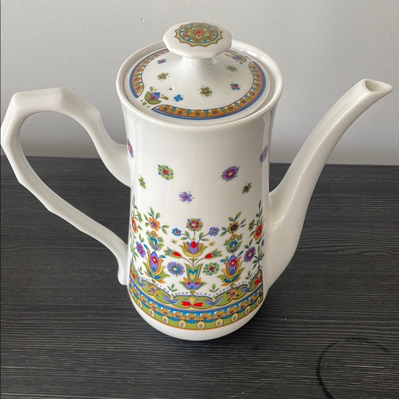 Vintage Sango One World Hellespont Floral Patterned White Coffee Pot - Picture 2 of 5